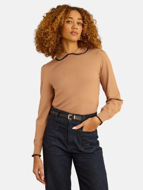 Foto van product love & roses Trui camel / zwart