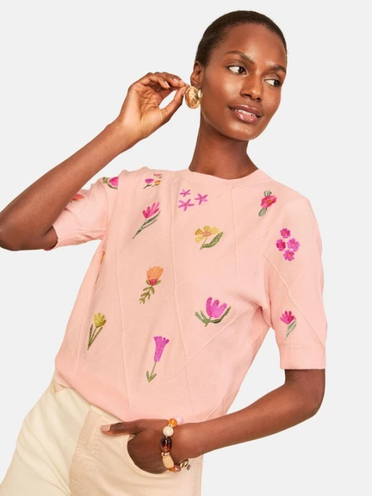 Foto van product love & roses Trui geel / kiwi / neonlila / rosé