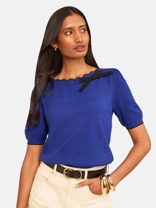 Foto van product love & roses Trui royal blue / koningsblauw / zwart