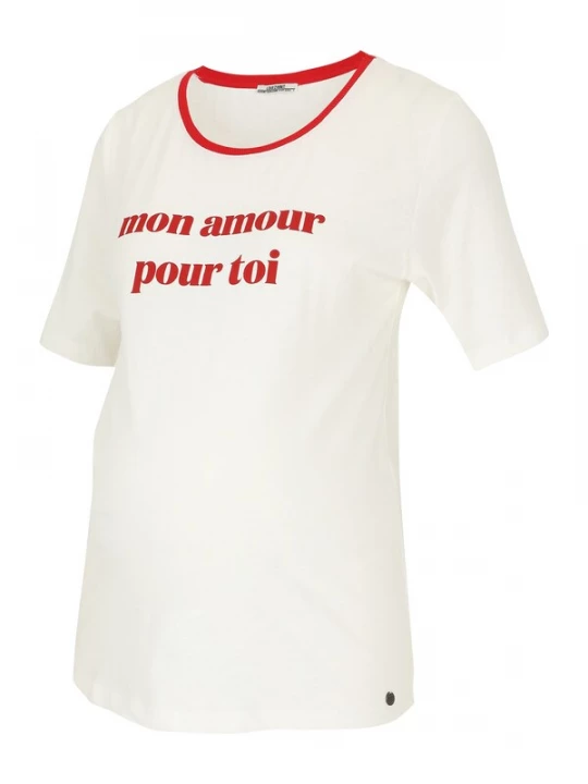 Foto van product LOVE2WAIT Shirt 'Mon Amour' rood / wit