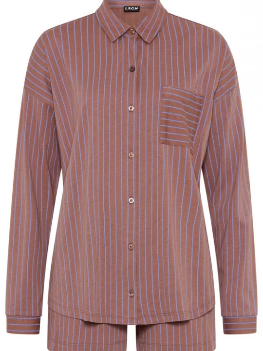 Foto van product LSCN by LASCANA Korte pyjama bruin / lavendel