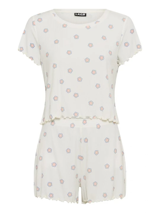 Foto van product LSCN by LASCANA Korte pyjama ecru / blauw / oranje / oudroze