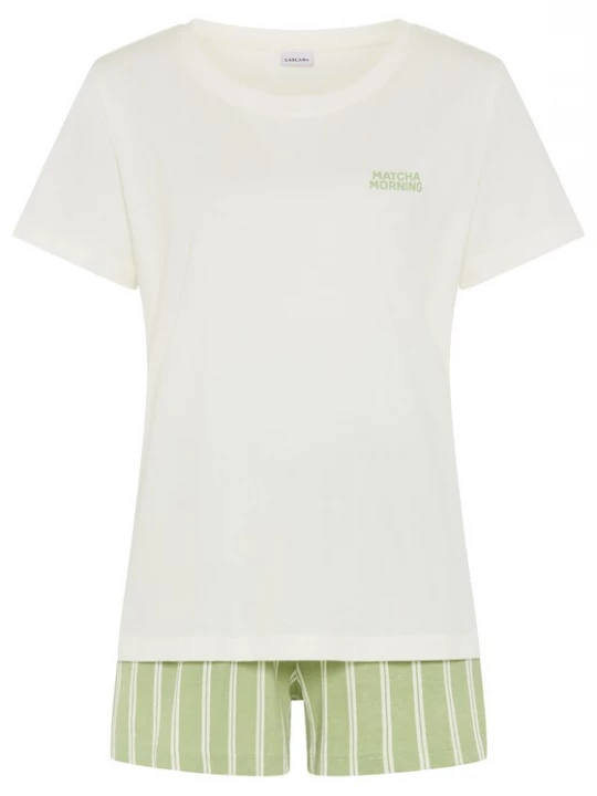 Foto van product LSCN by LASCANA Korte pyjama ecru / lichtgroen