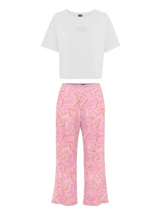 Foto van product LSCN by LASCANA Pyjama lichtoranje / rosa / wit