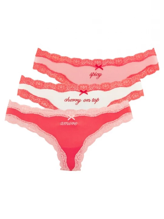 Foto van product LSCN by LASCANA String rood / lichtrood / wit