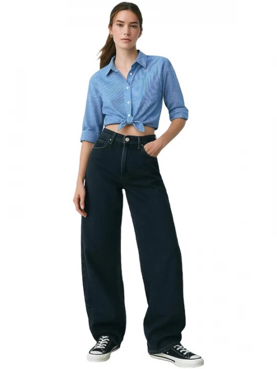 Foto van product LTB Jeans Shirt 'Cropped Striped Shirt' blauw