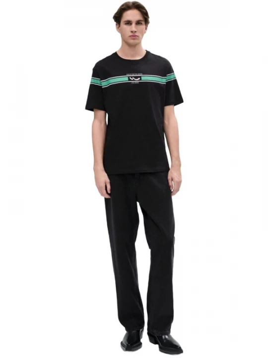 Foto van product LTB Jeans Shirt 'Striped Logo T-Shirt' zwart