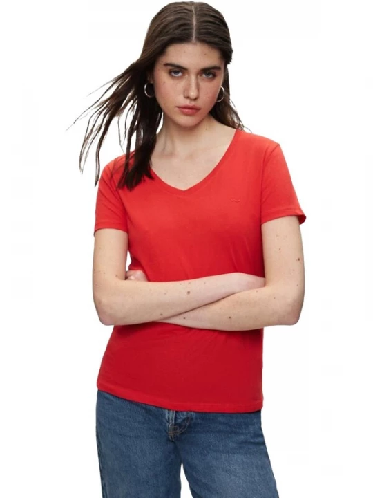 Foto van product LTB Jeans Shirt 'V-Neck T-Shirt' rood