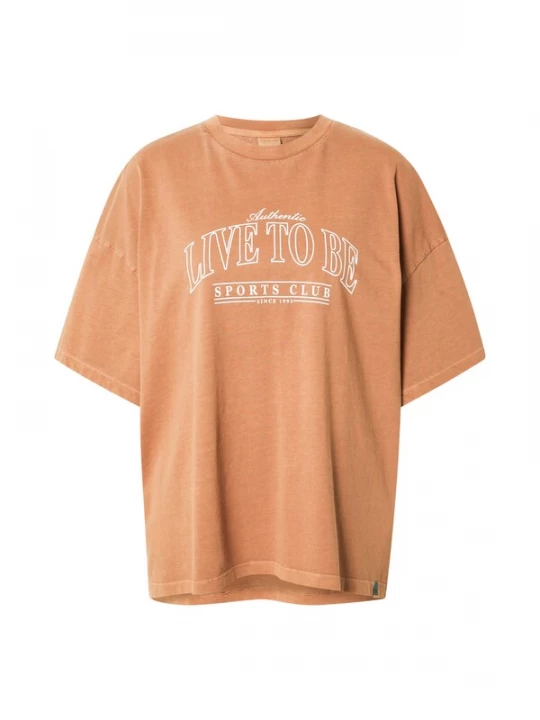 Foto van product LTB Shirt 'YOGAPA' camel / wit