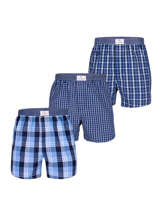 Foto van product Luca David Boxershorts 'Olden Glory' blauw / navy / lichtblauw / offwhite