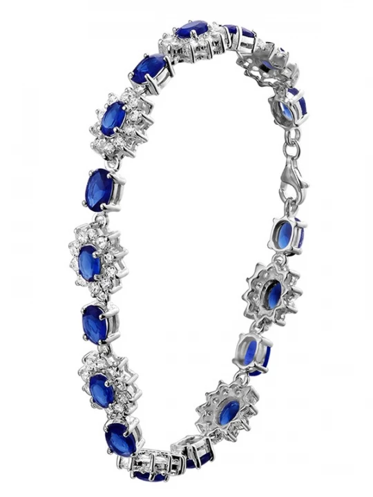 Foto van product Lucardi Armband saffier / zilver / transparant