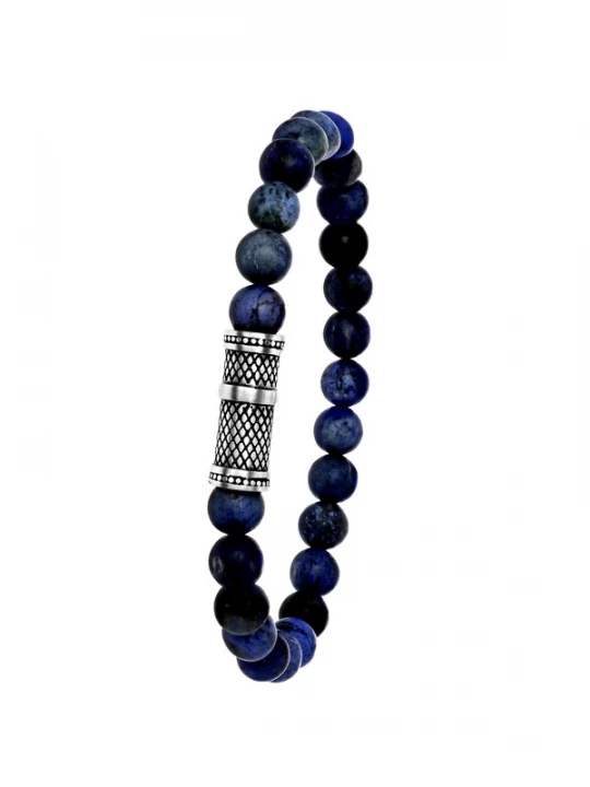 Foto van product Lucardi Armband donkerblauw / zilver