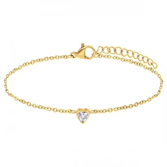 Foto van product Lucardi Armband 'Essentials' goud / transparant