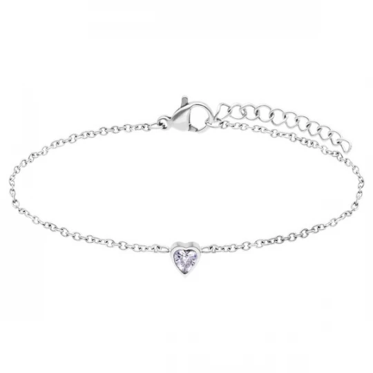 Foto van product Lucardi Armband 'Essentials' zilver / transparant