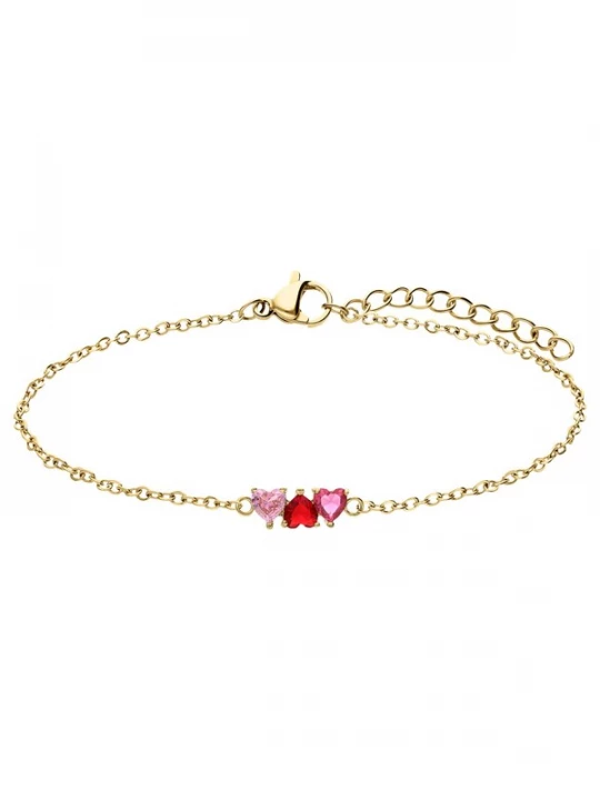 Foto van product Lucardi Armband goud / pink / rood