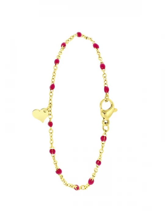 Foto van product Lucardi Armband goud / robijnrood