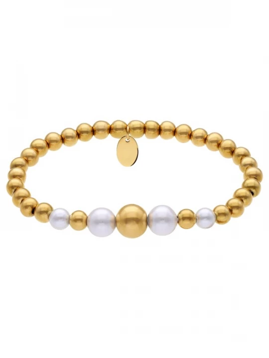 Foto van product Lucardi Armband goud / wit