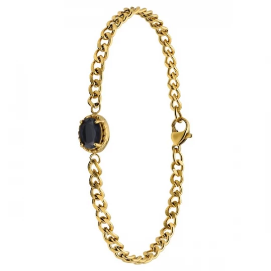 Foto van product Lucardi Armband goudgeel / zwart