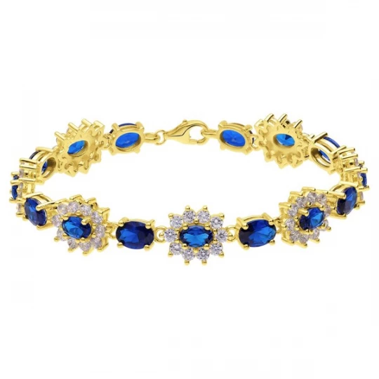 Foto van product Lucardi Armband indigo / goud / transparant