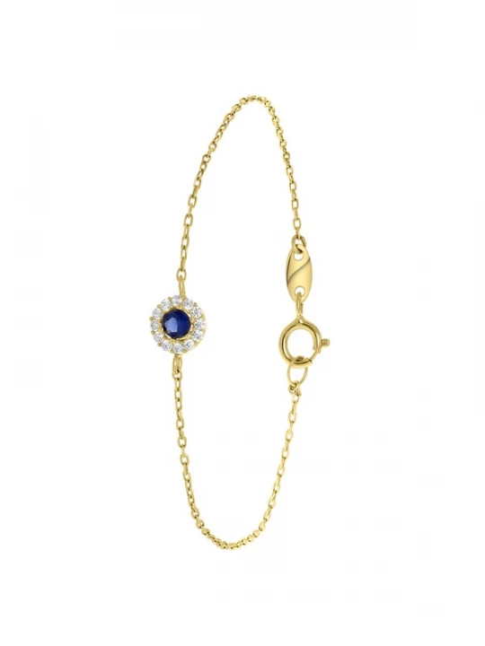 Foto van product Lucardi Armband 'Klassisch' blauw / goud / transparant