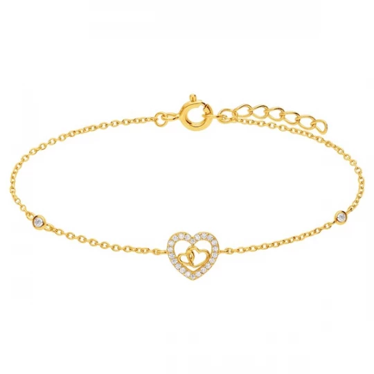 Foto van product Lucardi Armband 'Klassisch' goud / transparant