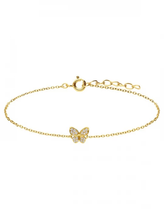 Foto van product Lucardi Armband 'Klassisch' goud / transparant