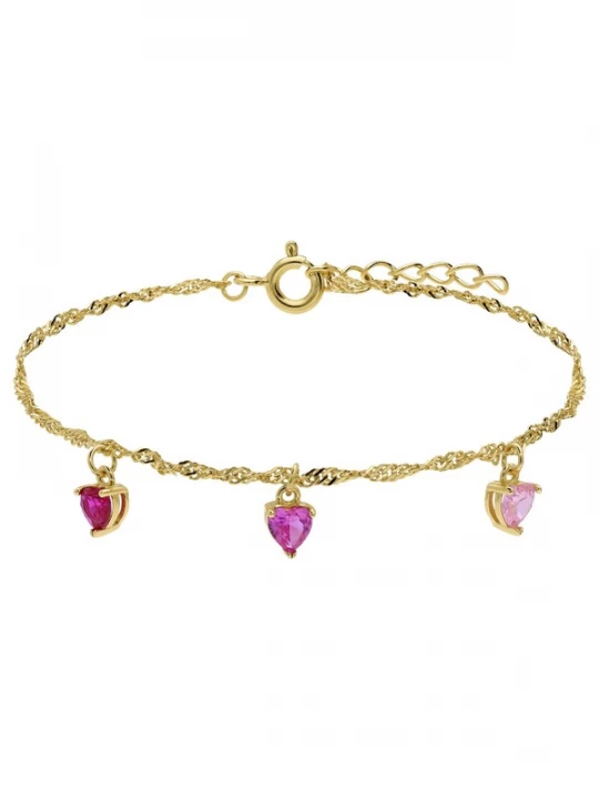 Foto van product Lucardi Armband 'Lieblich' goud / lila / pink