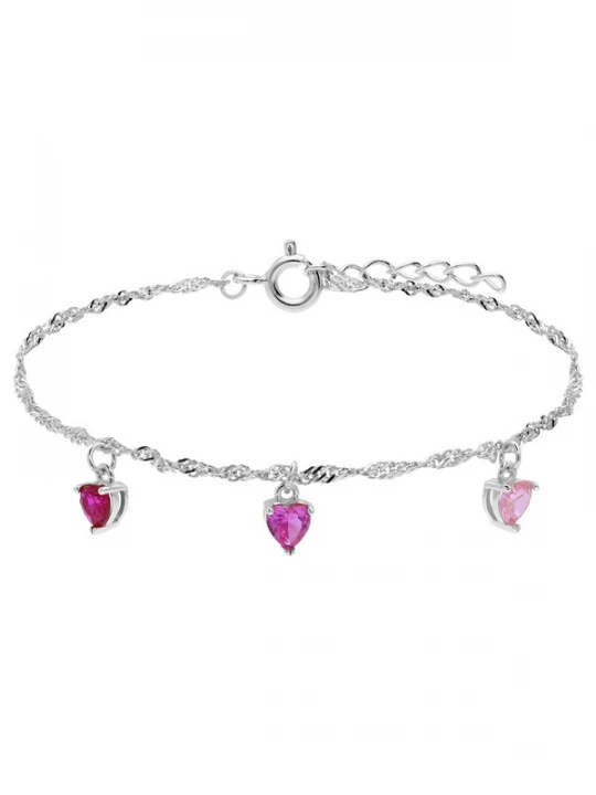Foto van product Lucardi Armband 'Lieblich' lila / pink / zilver