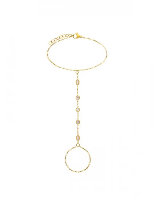 Foto van product Lucardi Armband 'Statement' goud / transparant