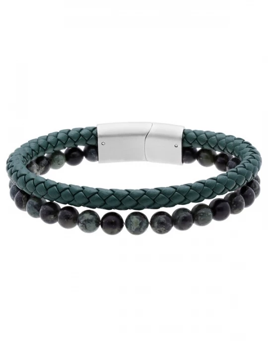 Foto van product Lucardi Armband 'Statement' smoky blue / zilver