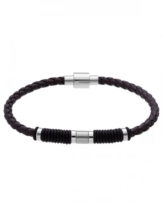 Foto van product Lucardi Armband 'Statement' zwart / zilver