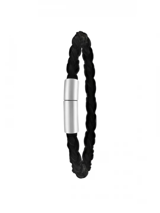 Foto van product Lucardi Armband 'Suit & Tie' zwart / zilver