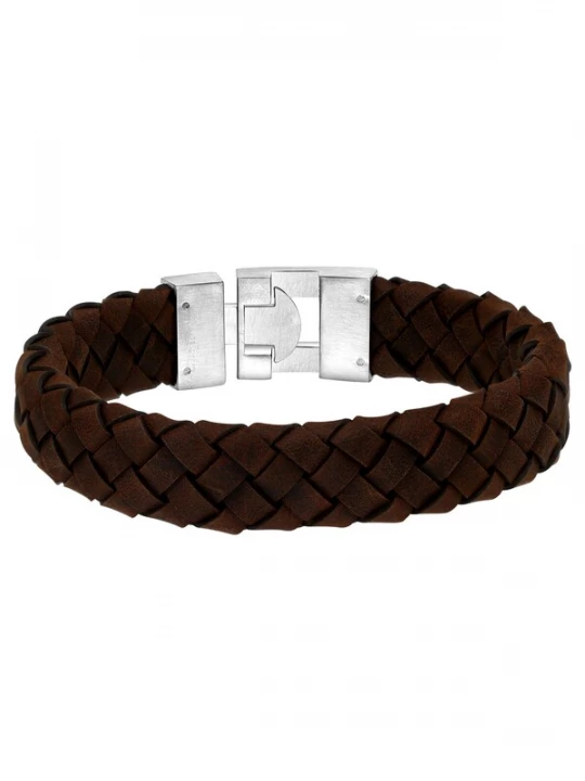 Foto van product Lucardi Armband 'Urban Story' bruin / zilver