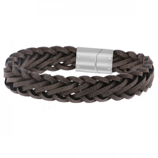 Foto van product Lucardi Armband 'Urban Story' bruin / zilver