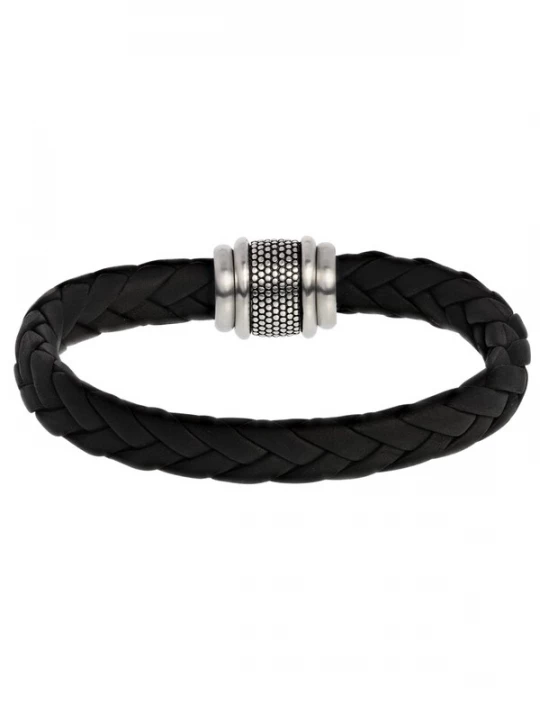 Foto van product Lucardi Armband 'Urban Story' zwart / zilver