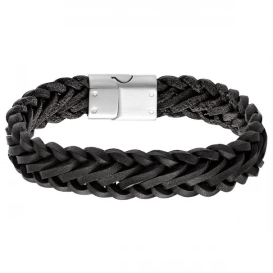 Foto van product Lucardi Armband 'Urban Story' zwart / zilver