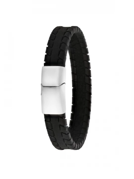 Foto van product Lucardi Armband 'Urban Story' zwart / zilver