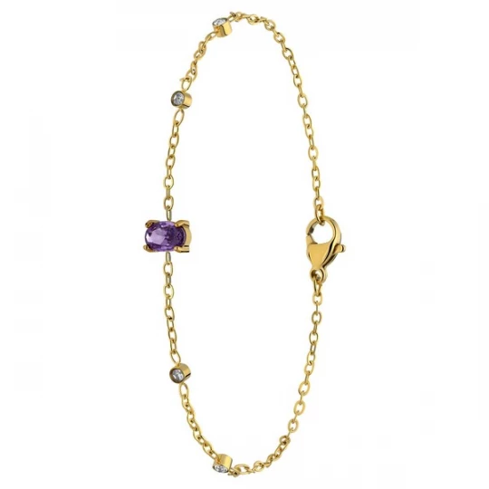 Foto van product Lucardi Armband 'Vintage' goud / pruim