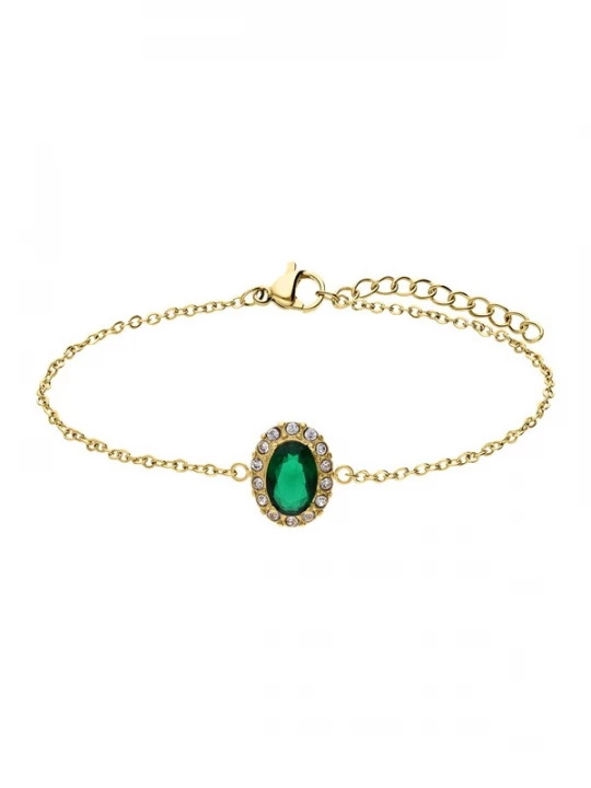 Foto van product Lucardi Armband 'Weinlese' goud / groen