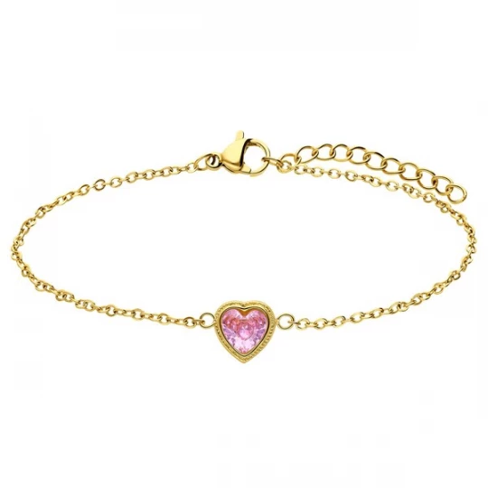 Foto van product Lucardi Armband 'Weinlese' goud / pink