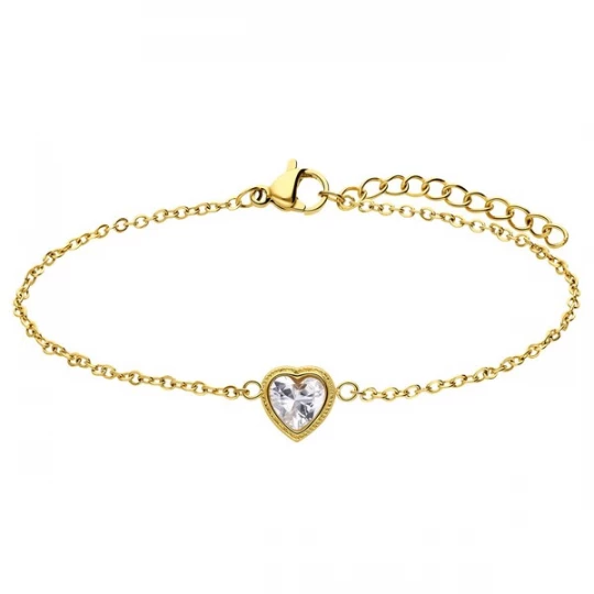 Foto van product Lucardi Armband 'Weinlese' goud / transparant