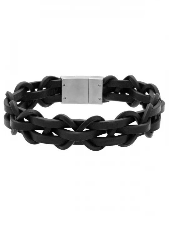 Foto van product Lucardi Armband zwart / zilver
