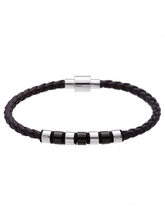 Foto van product Lucardi Armband zwart / zilver