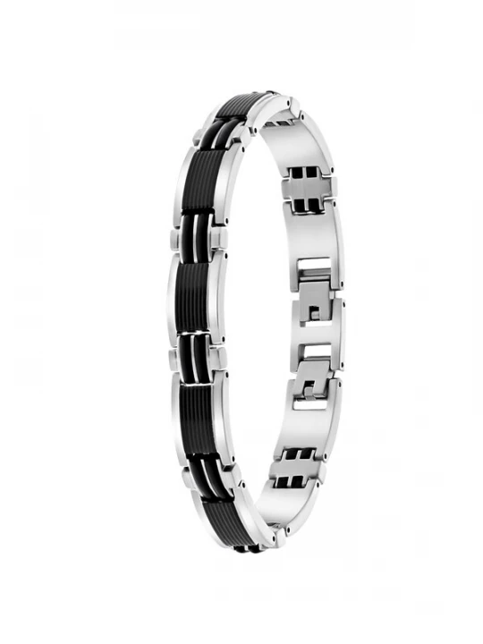 Foto van product Lucardi Armband zwart / zilver