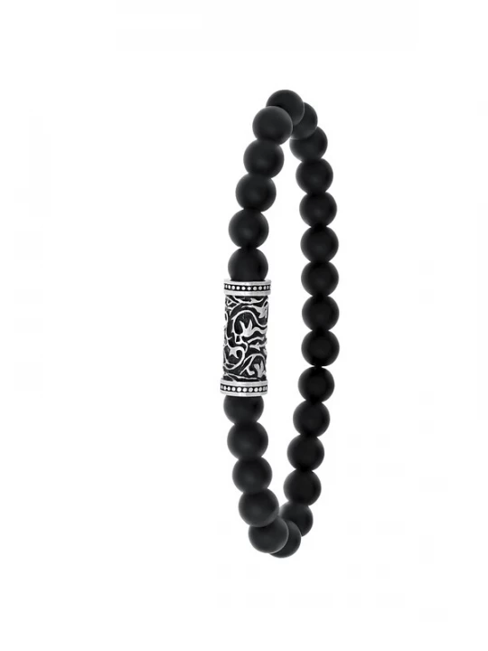Foto van product Lucardi Armband zwart / zilver