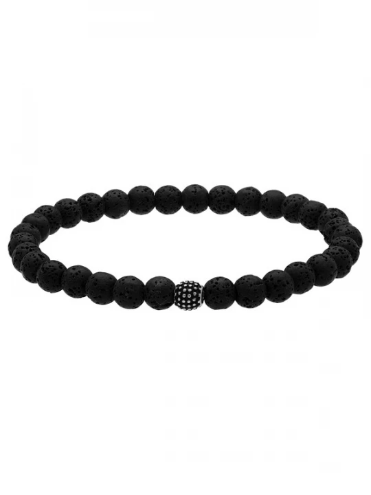 Foto van product Lucardi Armband zwart / zilver