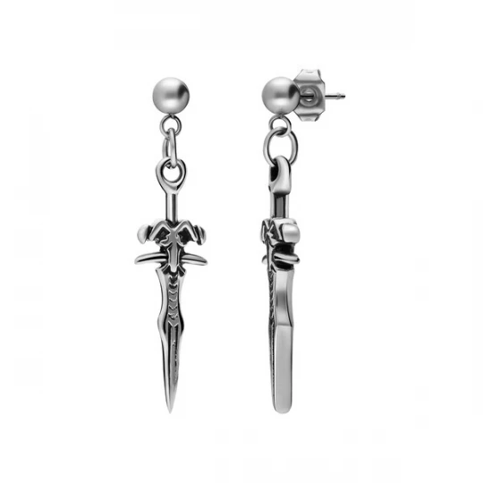 Foto van product Lucardi Oorbel 'Urbane Geschichte' zwart / zilver