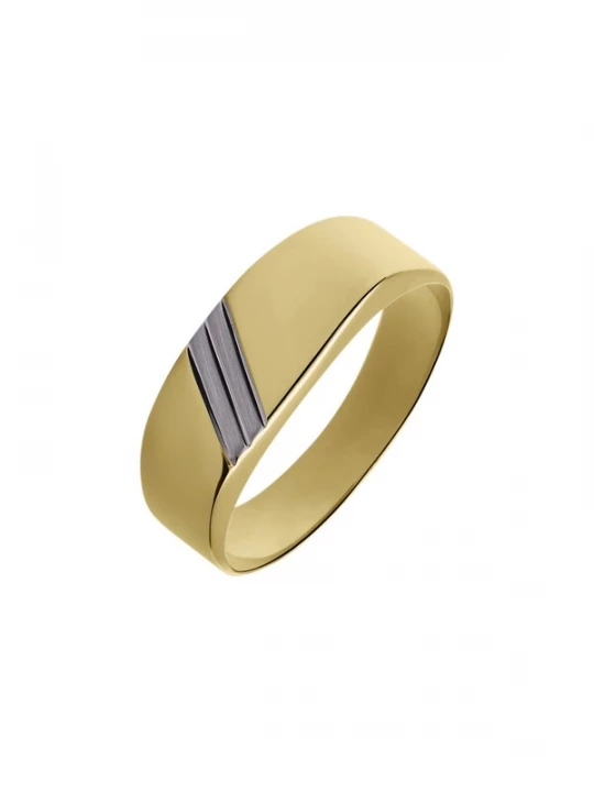 Foto van product Lucardi Ring 'Einfach' goud / zilver