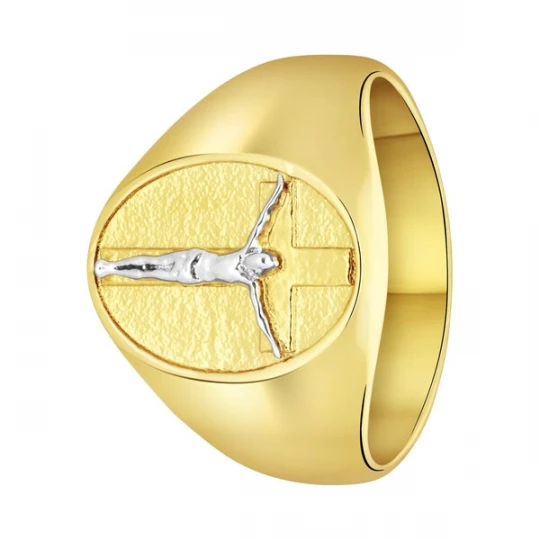 Foto van product Lucardi Ring 'Klassisch' goud / zilver