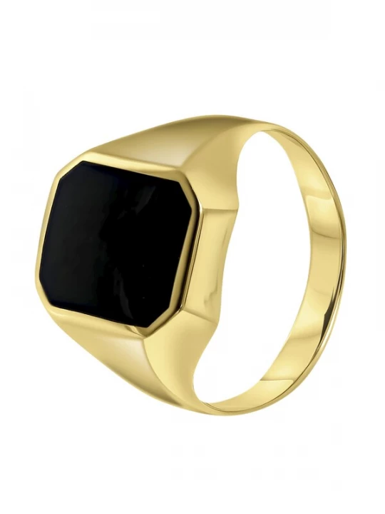 Foto van product Lucardi Ring 'Klassisch' goud / zwart